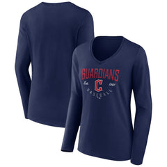 Cleveland Guardians Women's Live For It Long Sleeve Long Sleeve V-Neck T-Shirt - MLB T-shirts