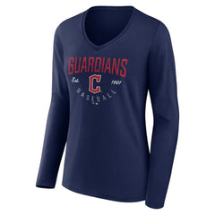 Cleveland Guardians Women's Live For It Long Sleeve Long Sleeve V-Neck T-Shirt - MLB T-shirts
