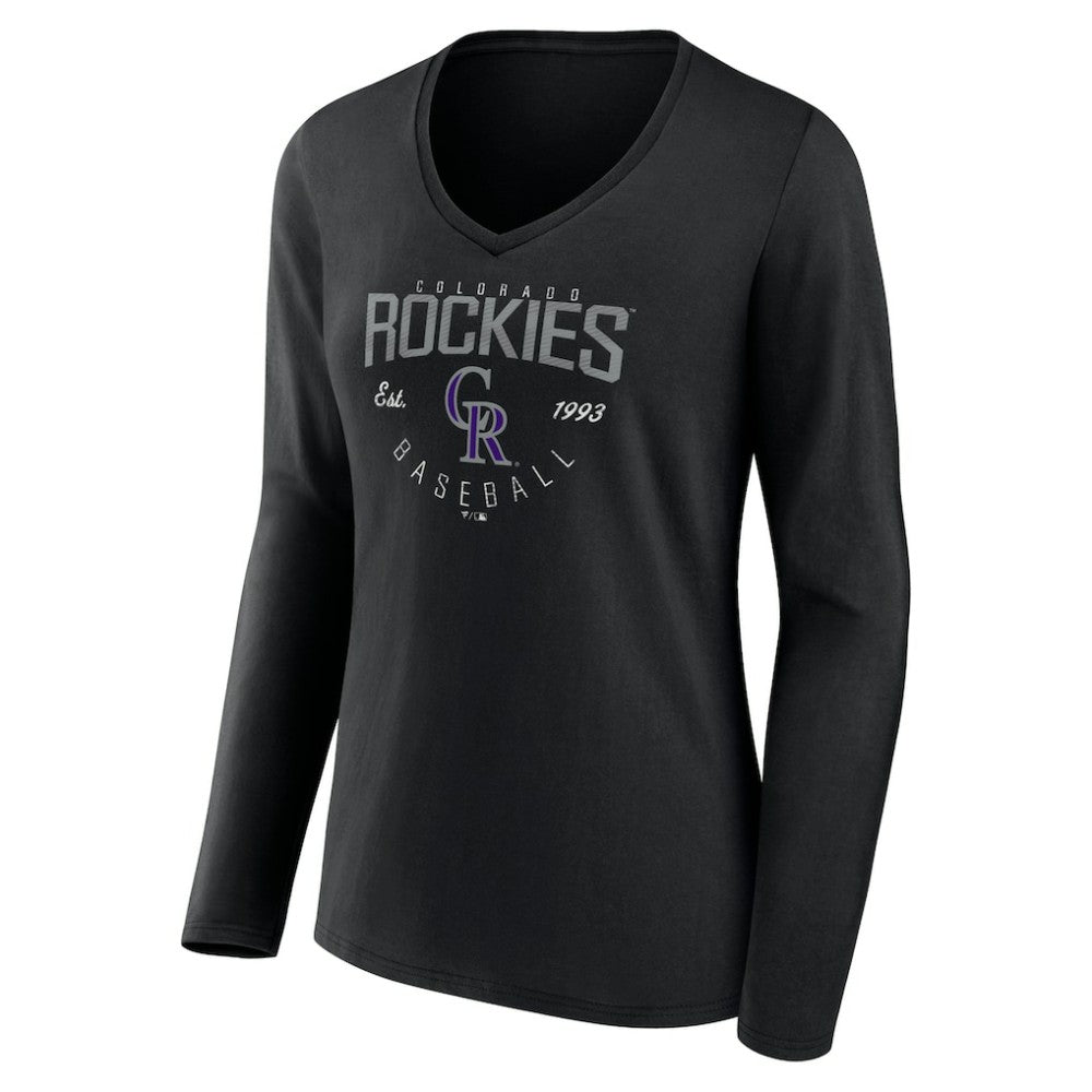 Colorado Rockies Women's Live For It Long Sleeve Long Sleeve V-Neck T-Shirt - MLB T-shirts