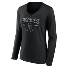 Colorado Rockies Women's Live For It Long Sleeve Long Sleeve V-Neck T-Shirt - MLB T-shirts