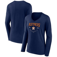 Houston Astros Women's Live For It Long Sleeve Long Sleeve V-Neck T-Shirt - MLB T-shirts