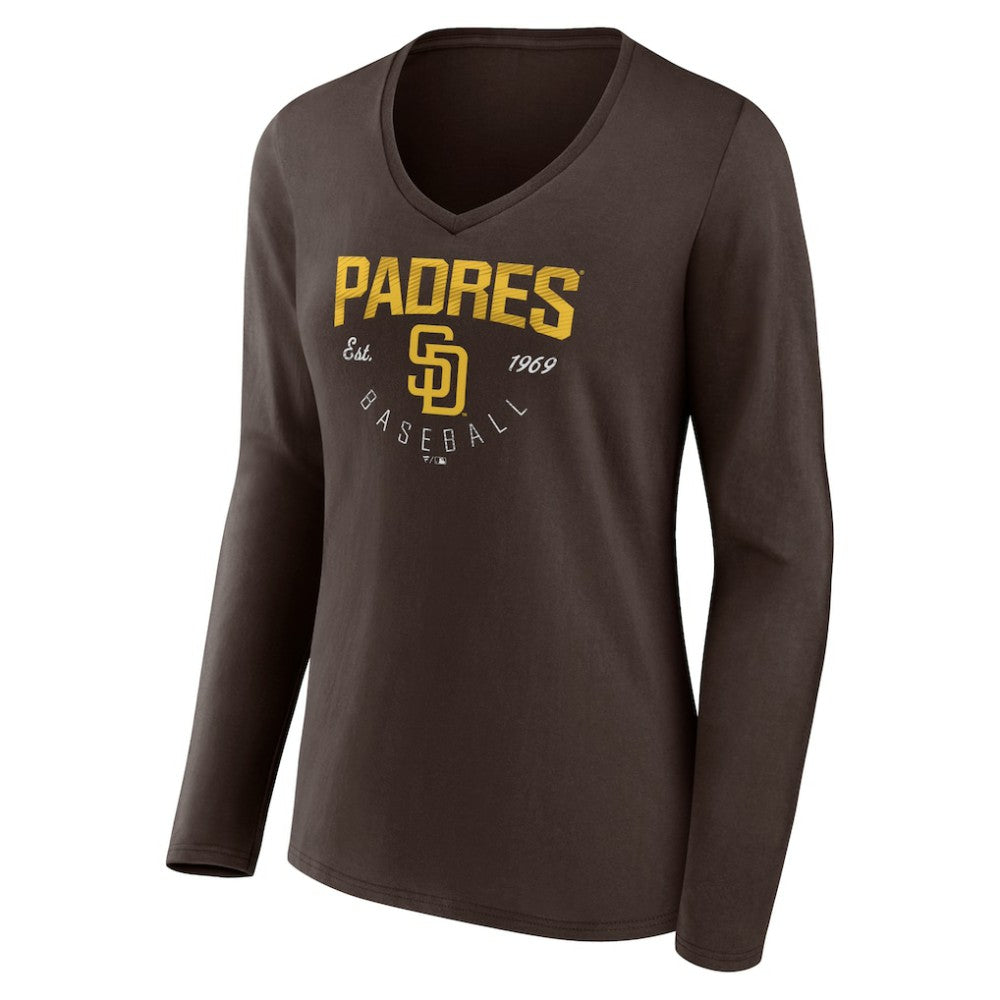 San Diego Padres Women's Live For It Long Sleeve Long Sleeve V-Neck T-Shirt - MLB T-shirts