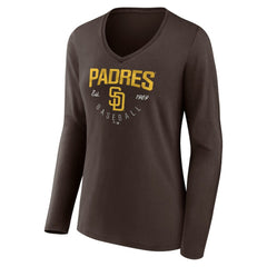 San Diego Padres Women's Live For It Long Sleeve Long Sleeve V-Neck T-Shirt - MLB T-shirts