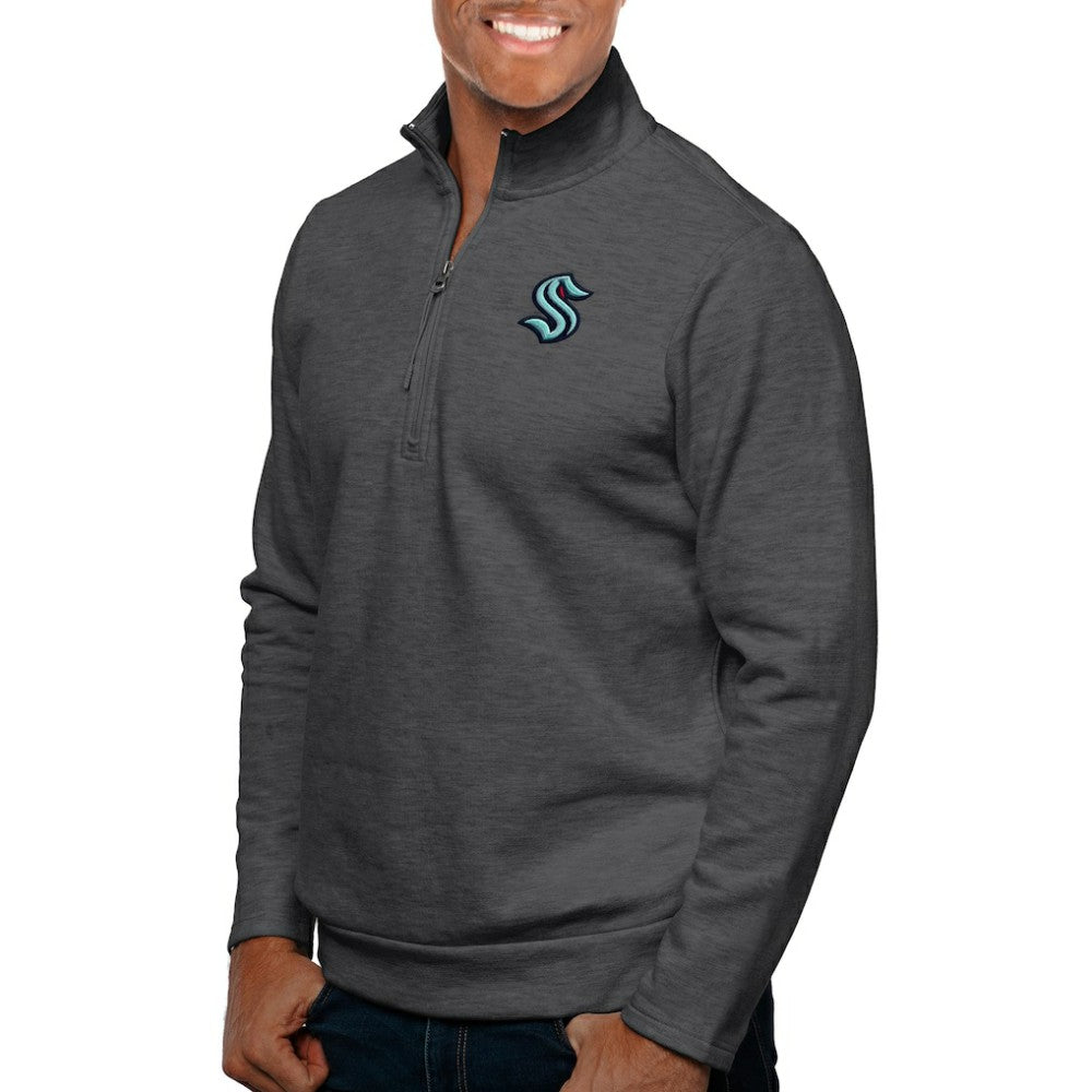 Seattle Kraken Antigua Gambit Quarter-Zip Pullover Top -  NHL Pullover