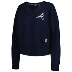 Atlanta Braves DKNY Sport Women's Lily V-Neck Pullover Sweatshirt - MLB Pullover