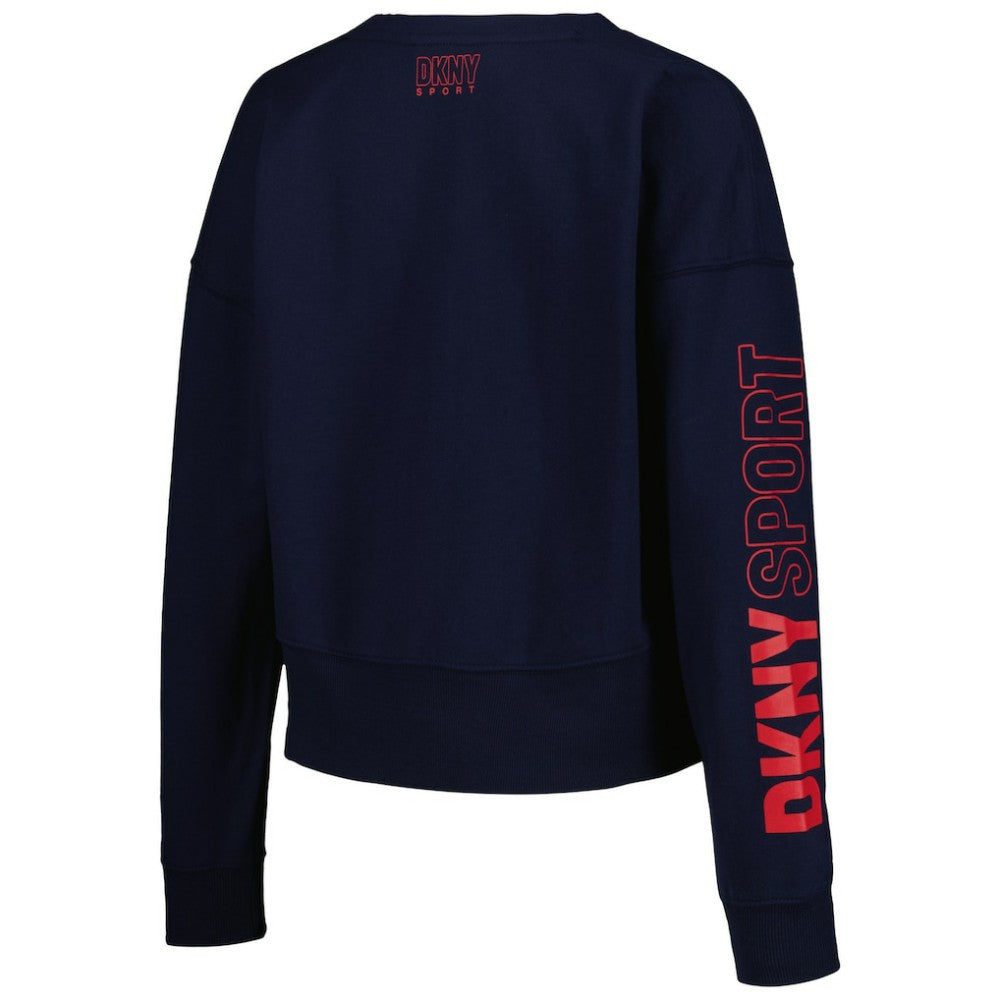 Atlanta Braves DKNY Sport Women's Lily V-Neck Pullover Sweatshirt - MLB Pullover
