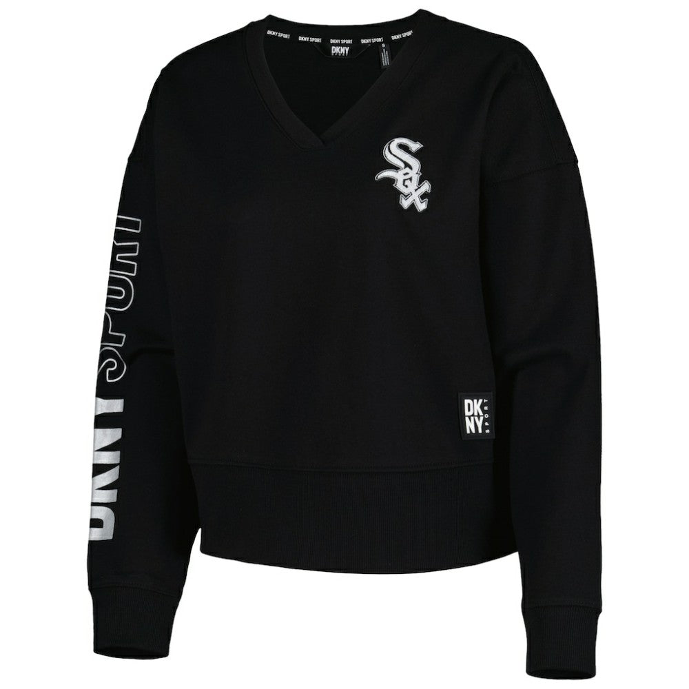 Chicago White Sox DKNY Sport Women's Lily V-Neck Pullover Sweatshirt - MLB Pullover