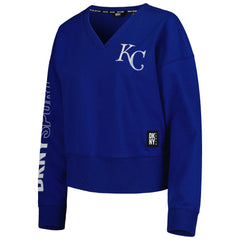 Kansas City Royals DKNY Sport Women's Lily V-Neck Pullover Sweatshirt - MLB Pullover