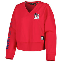 St. Louis Cardinals DKNY Sport Women's Lily V-Neck Pullover Sweatshirt - MLB Pullover
