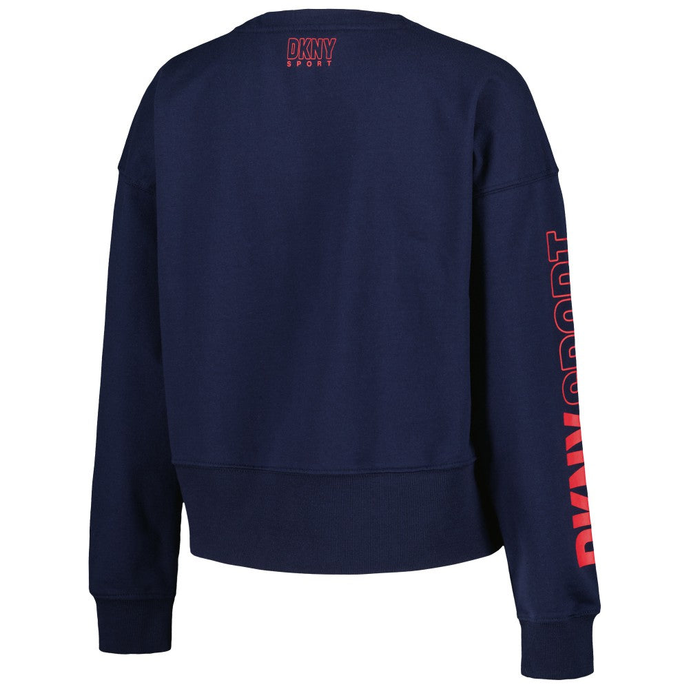 Cleveland Guardians DKNY Sport Women's Lily V-Neck Pullover Sweatshirt - MLB Pullover