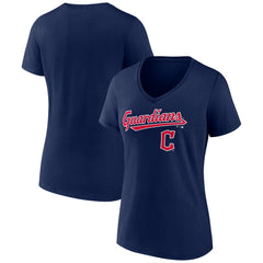 Cleveland Guardians Women's Lockup V-Neck T-Shirt - MLB T-shirts
