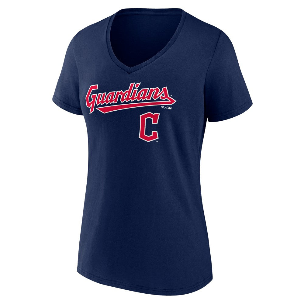 Cleveland Guardians Women's Lockup V-Neck T-Shirt - MLB T-shirts