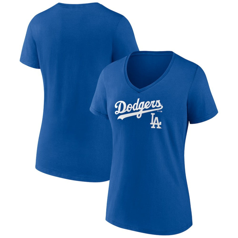 Los Angeles Dodgers Women's Lockup V-Neck T-Shirt - MLB T-shirts