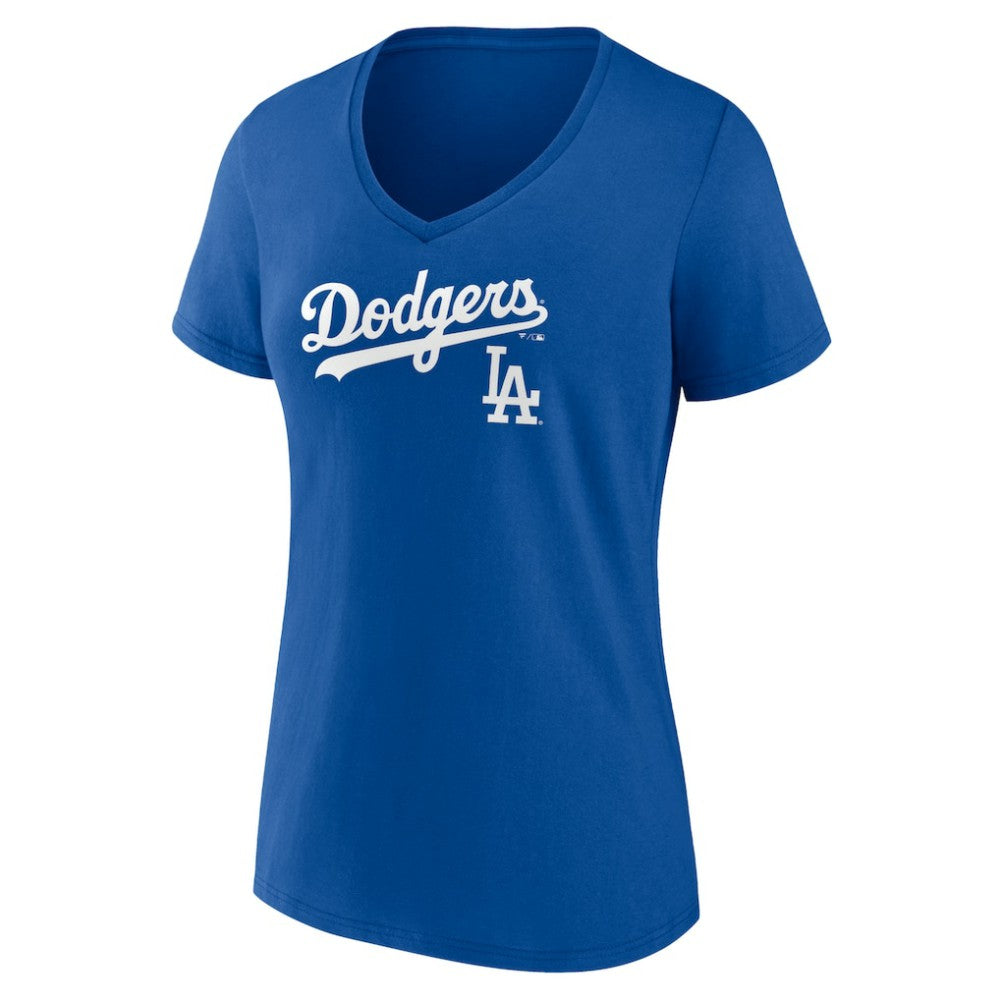Los Angeles Dodgers Women's Lockup V-Neck T-Shirt - MLB T-shirts