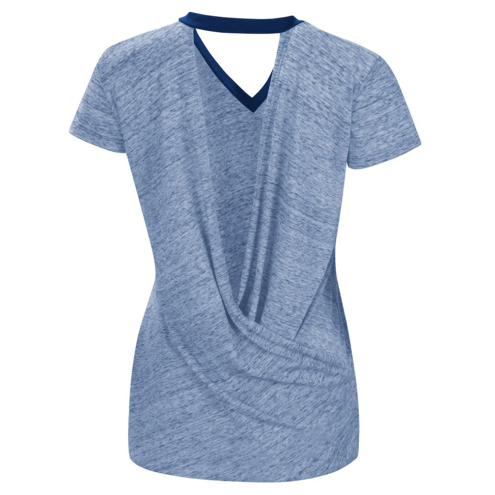 Chicago Cubs Touch Women's Halftime Back Wrap Top V-Neck T-Shirt - MLB T-shirts