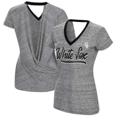 Chicago White Sox Touch Women's Halftime Back Wrap Top V-Neck T-Shirt - MLB T-shirts
