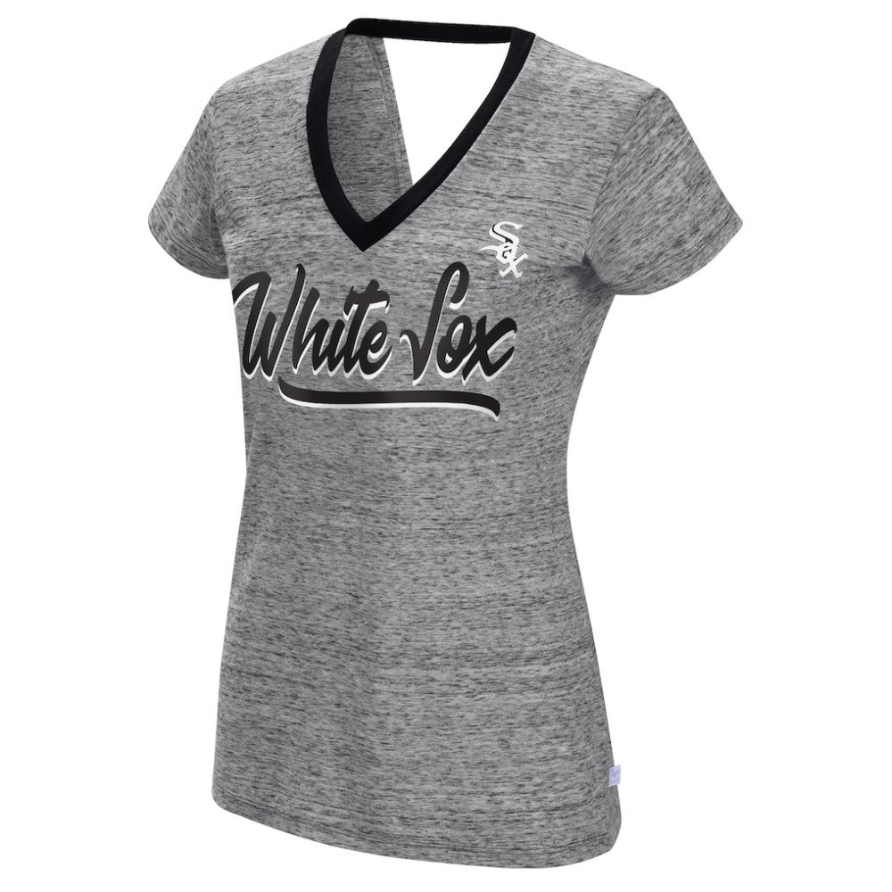 Chicago White Sox Touch Women's Halftime Back Wrap Top V-Neck T-Shirt - MLB T-shirts