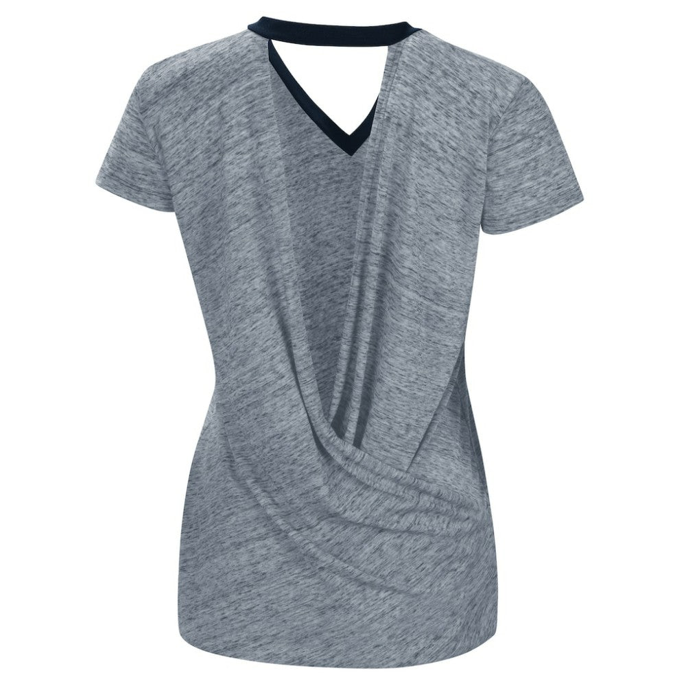 Detroit Tigers Touch Women's Halftime Back Wrap Top V-Neck T-Shirt - MLB T-shirts