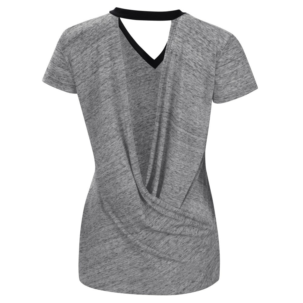 Miami Marlins Touch Women's Halftime Back Wrap Top V-Neck T-Shirt - MLB T-shirts