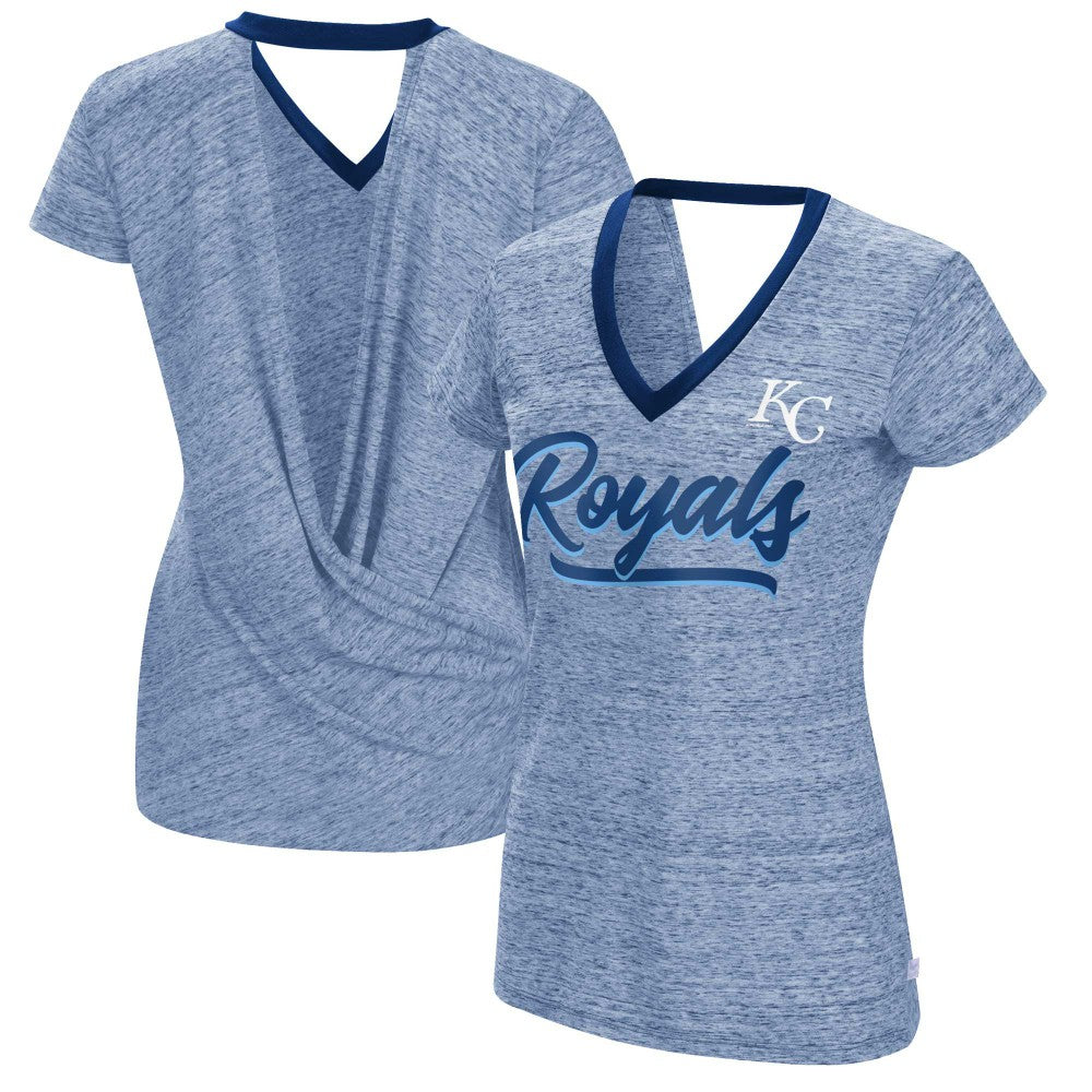 Kansas City Royals Touch Women's Halftime Back Wrap Top V-Neck T-Shirt - MLB T-shirts
