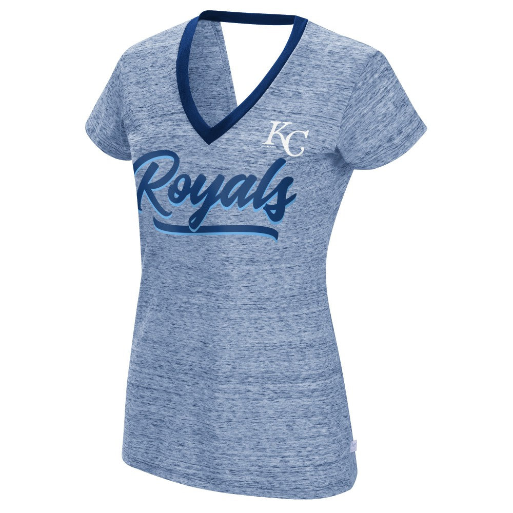 Kansas City Royals Touch Women's Halftime Back Wrap Top V-Neck T-Shirt - MLB T-shirts