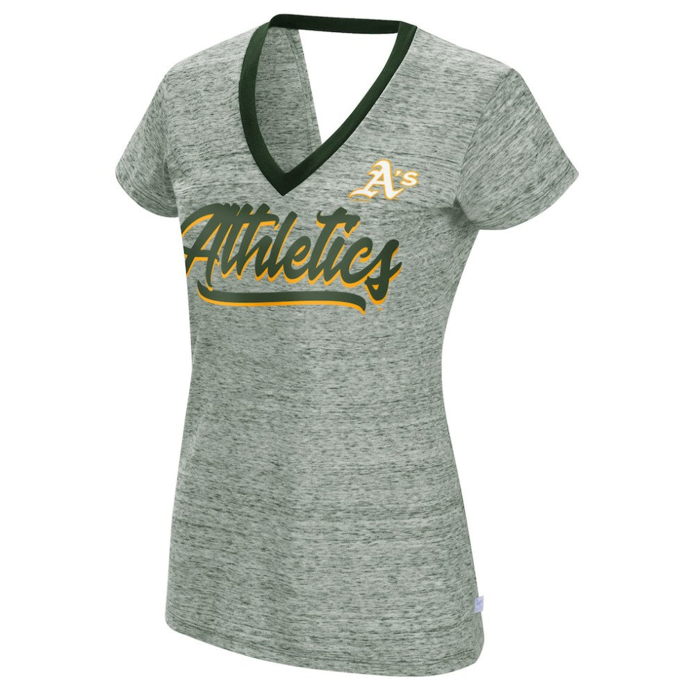 Athletics Touch Women's Halftime Back Wrap Top V-Neck T-Shirt - MLB T-shirts