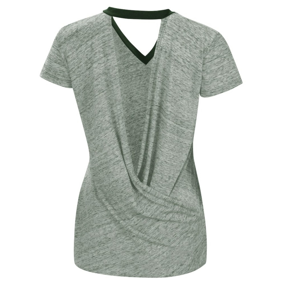 Athletics Touch Women's Halftime Back Wrap Top V-Neck T-Shirt - MLB T-shirts