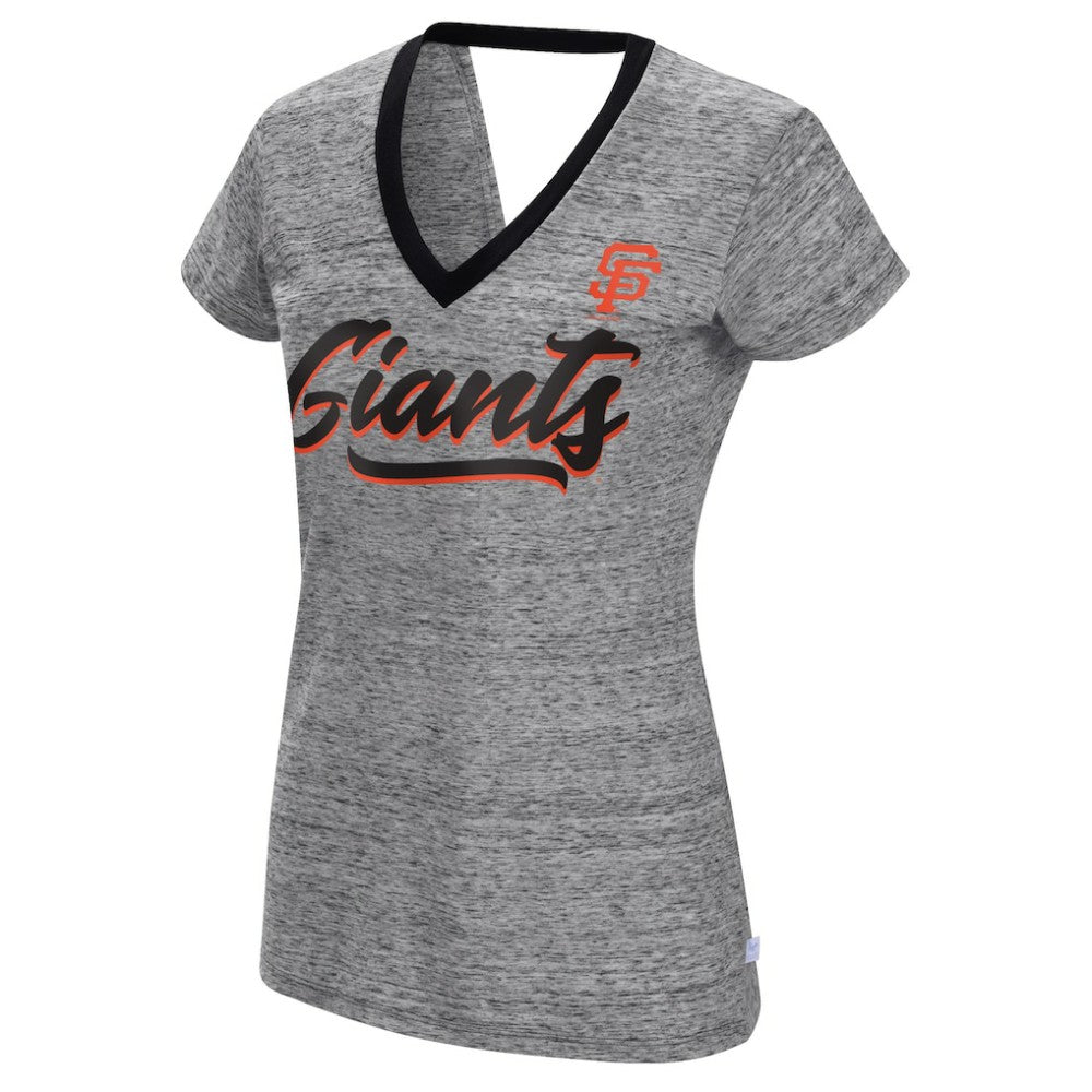 San Francisco Giants Touch Women's Halftime Back Wrap Top V-Neck T-Shirt - MLB T-shirts