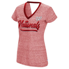 Washington Nationals Touch Women's Halftime Back Wrap Top V-Neck T-Shirt - MLB T-shirts