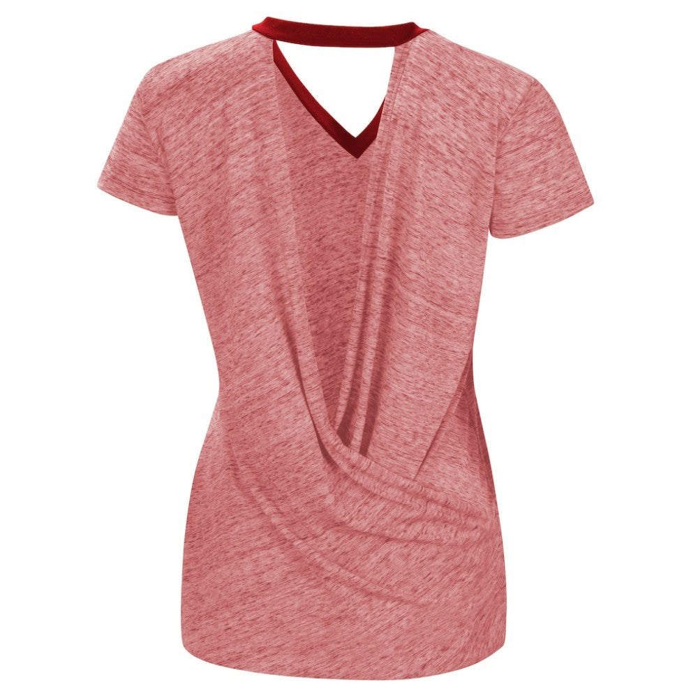 Washington Nationals Touch Women's Halftime Back Wrap Top V-Neck T-Shirt - MLB T-shirts