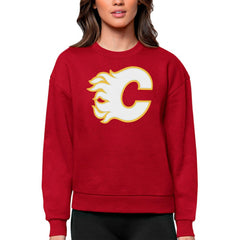 Calgary Flames Antigua Women's Team Logo Victory Crewneck Pullover Sweatshirt -  NHL Sweatshirts