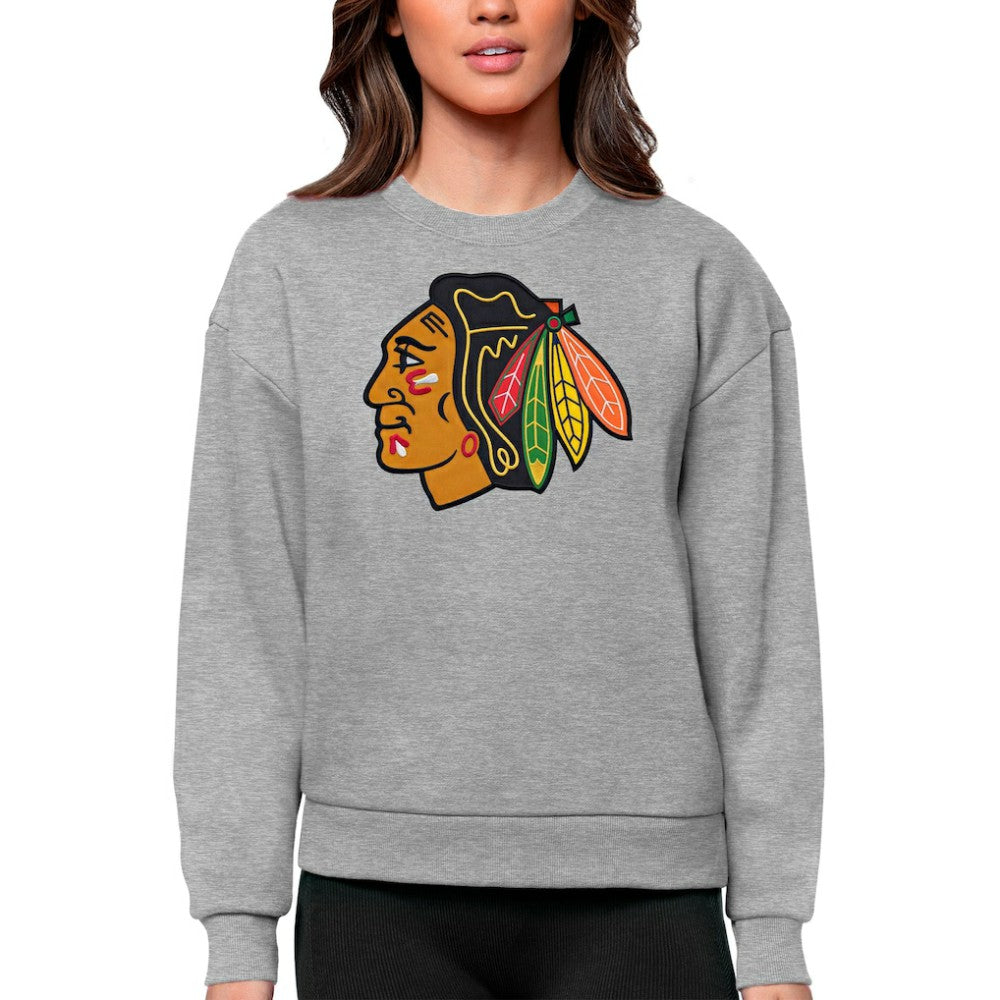 Chicago Blackhawks Antigua Women's Team Logo Victory Crewneck Pullover Sweatshirt -  NHL Sweatshirts