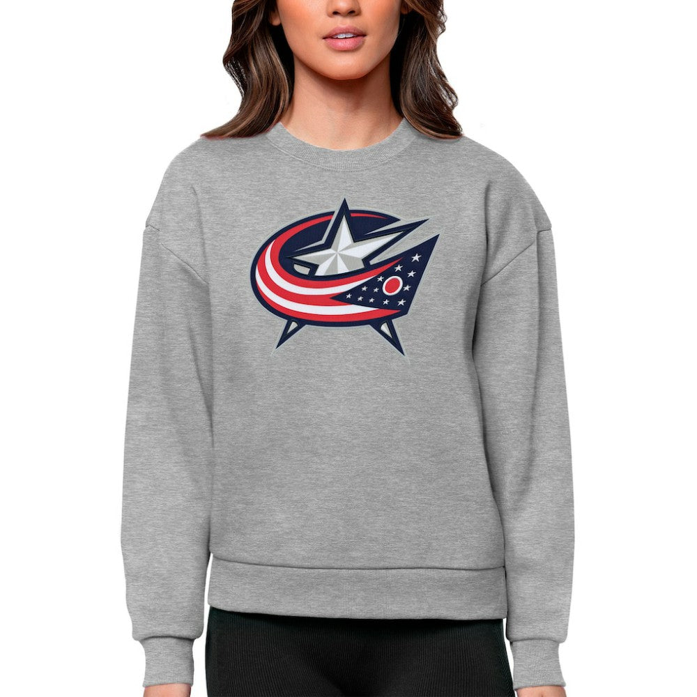 Columbus Blue Jackets Antigua Women's Team Logo Victory Crewneck Pullover Sweatshirt -  NHL Sweatshirts