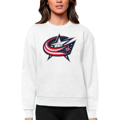 Columbus Blue Jackets Antigua Women's Team Logo Victory Crewneck Pullover Sweatshirt -  NHL Sweatshirts