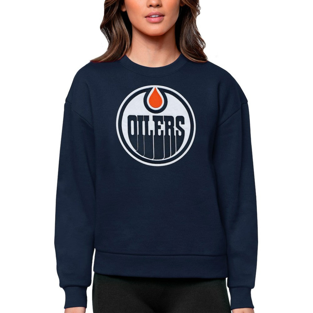 Edmonton Oilers Antigua Women's Team Logo Victory Crewneck Pullover Sweatshirt -  NHL Sweatshirts