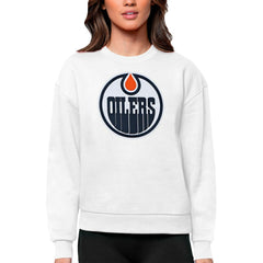 Edmonton Oilers Antigua Women's Team Logo Victory Crewneck Pullover Sweatshirt -  NHL Sweatshirts