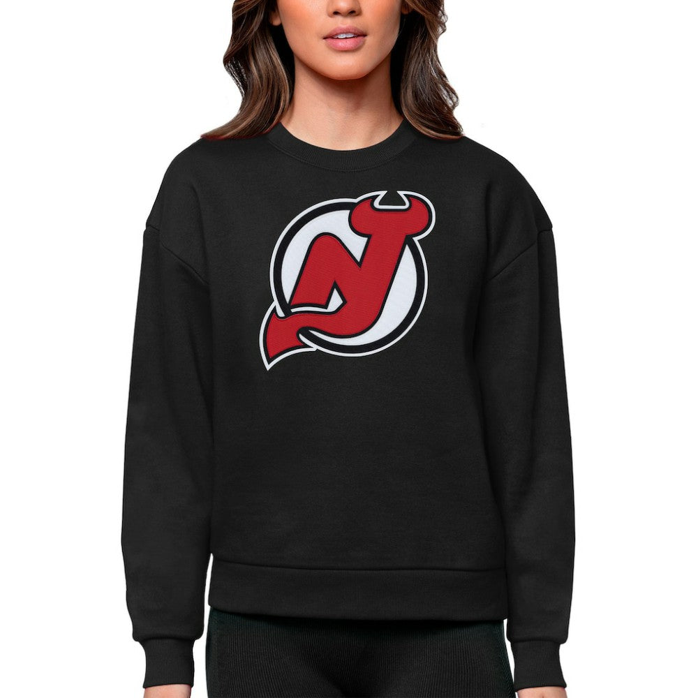 New Jersey Devils Antigua Women's Team Logo Victory Crewneck Pullover Sweatshirt -  NHL Sweatshirts
