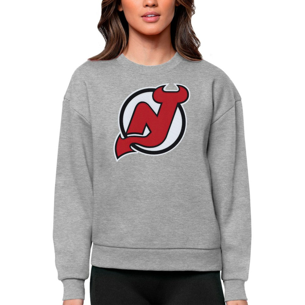 New Jersey Devils Antigua Women's Team Logo Victory Crewneck Pullover Sweatshirt -  NHL Sweatshirts