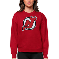 New Jersey Devils Antigua Women's Team Logo Victory Crewneck Pullover Sweatshirt -  NHL Sweatshirts