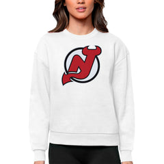 New Jersey Devils Antigua Women's Team Logo Victory Crewneck Pullover Sweatshirt -  NHL Sweatshirts