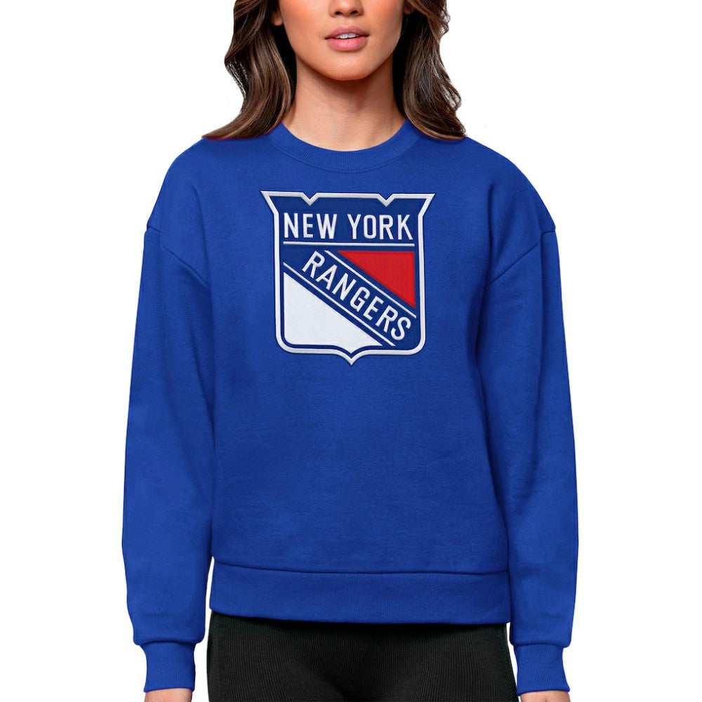 New York Rangers Antigua Women's Team Logo Victory Crewneck Pullover Sweatshirt -  NHL Sweatshirts