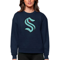 Seattle Kraken Antigua Women's Team Logo Victory Crewneck Pullover Sweatshirt -  NHL Sweatshirts
