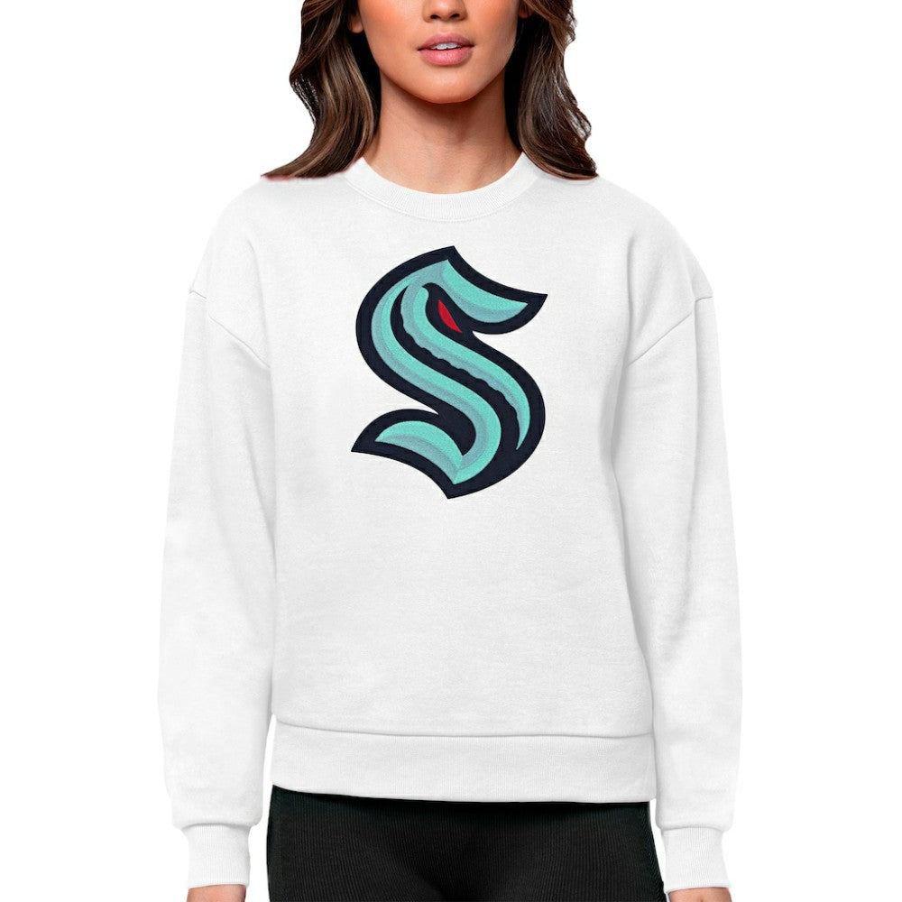 Seattle Kraken Antigua Women's Team Logo Victory Crewneck Pullover Sweatshirt -  NHL Sweatshirts