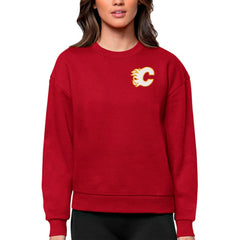 Calgary Flames Antigua Women's Victory Crewneck Pullover Sweatshirt -  NHL Sweatshirts