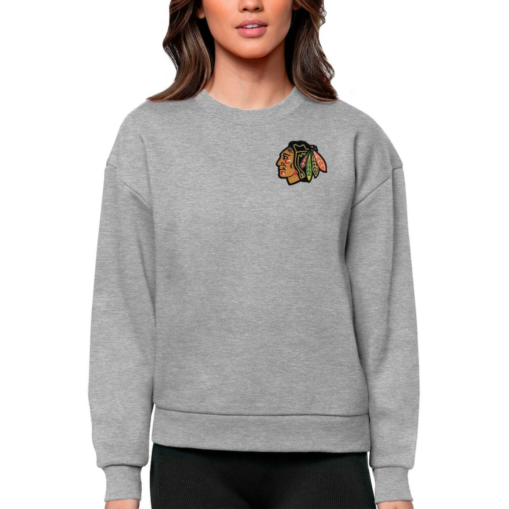 Chicago Blackhawks Antigua Women's Victory Crewneck Pullover Sweatshirt -  NHL Sweatshirts