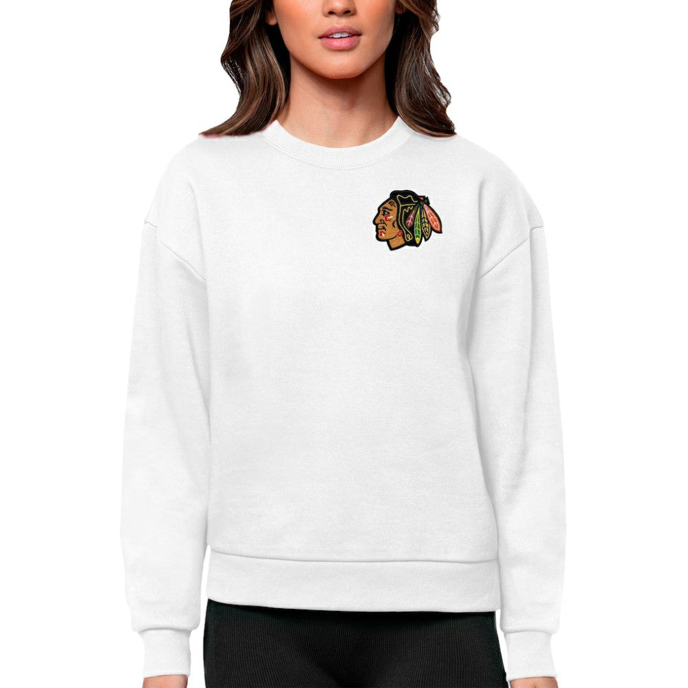 Chicago Blackhawks Antigua Women's Victory Crewneck Pullover Sweatshirt -  NHL Sweatshirts