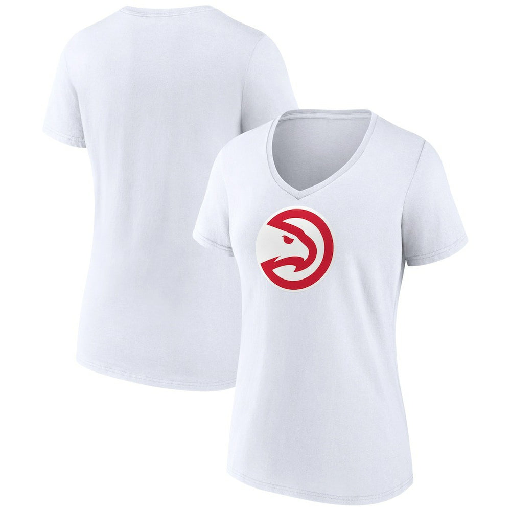 White Atlanta Hawks Women's Logo V-Neck T-Shirt | NBA