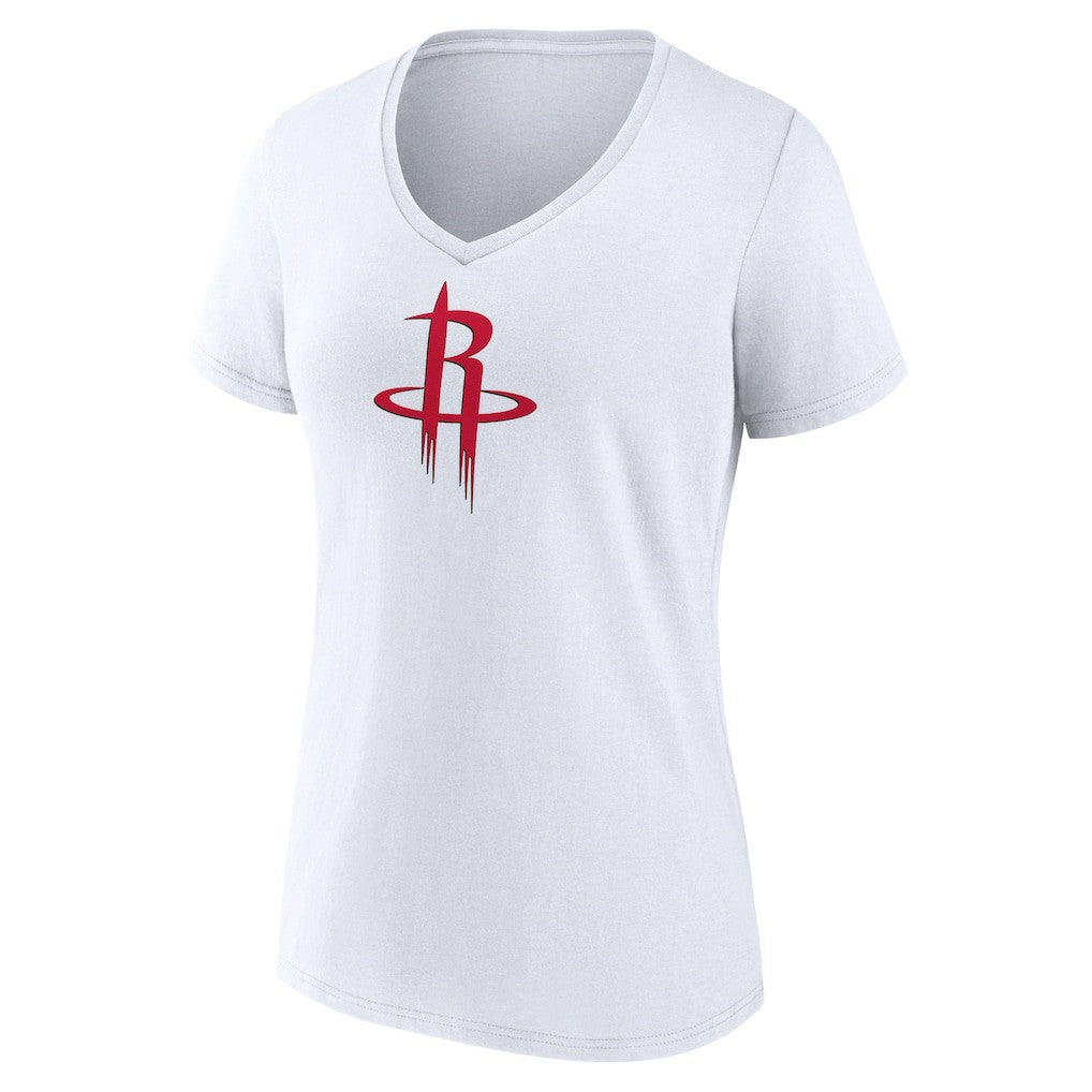 White Houston Rockets Women's Logo V-Neck T-Shirt | NBA