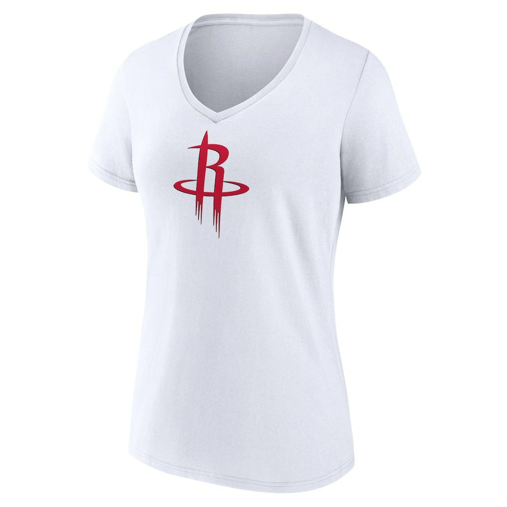 White Houston Rockets Women's Logo V-Neck T-Shirt | NBA