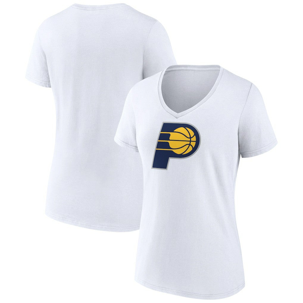 White Indiana Pacers Women's Logo V-Neck T-Shirt | NBA